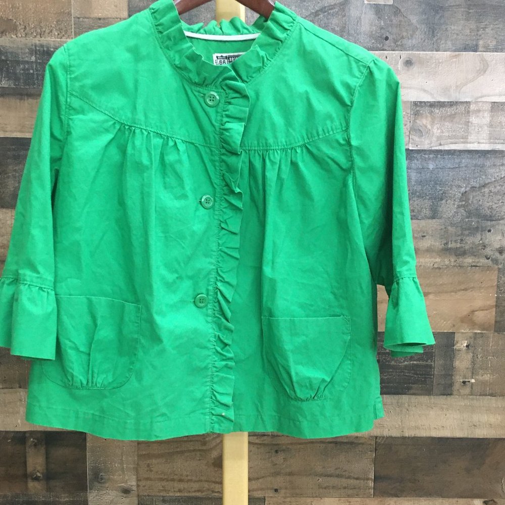 Women's Designer Jacket 3/4 sleeve Ruffled Coat XL